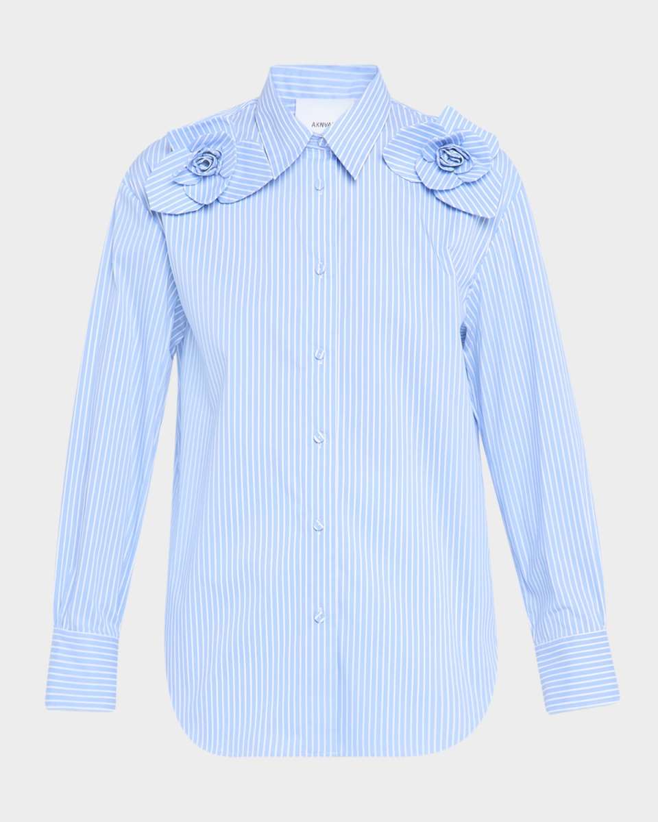 Flora Striped Button-Front Shirt
